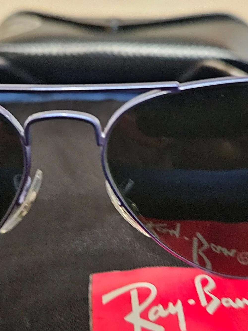Ray-Ban 3025B BLUE Frame Aviator Sunglasses w/Case-RARE- {#811-6}